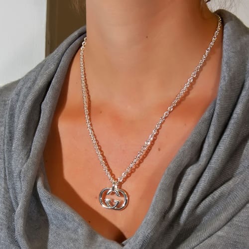 gucci silver britt necklace