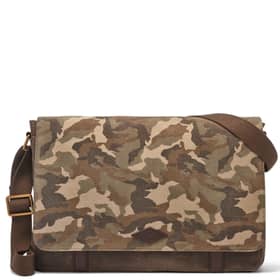 Handbag Fossil Army Green Camouflage Leather