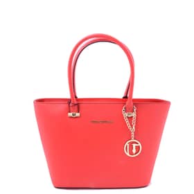 Handbag Trussardi Jeans Red Faux Leather