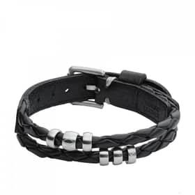 FOSSIL Bracelet Homme Cuir Noir et Perles JF84196040